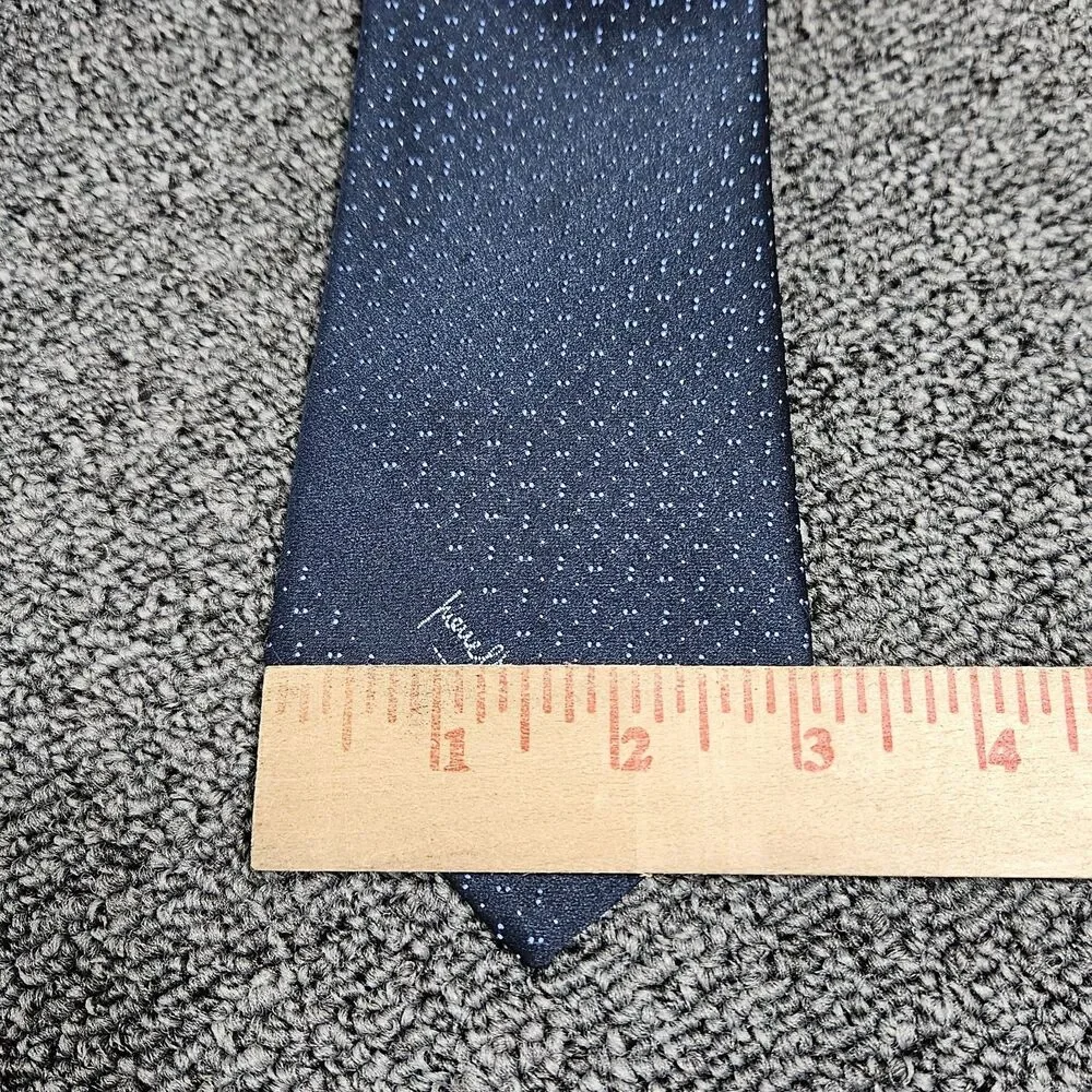 Pierre Balmain Deep Blue Dots  Signature Mens tie Polyester EUC 54